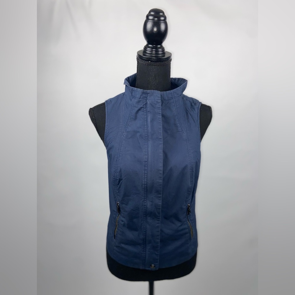 Vest Cotton Navy Blue Liz Claiborne Small